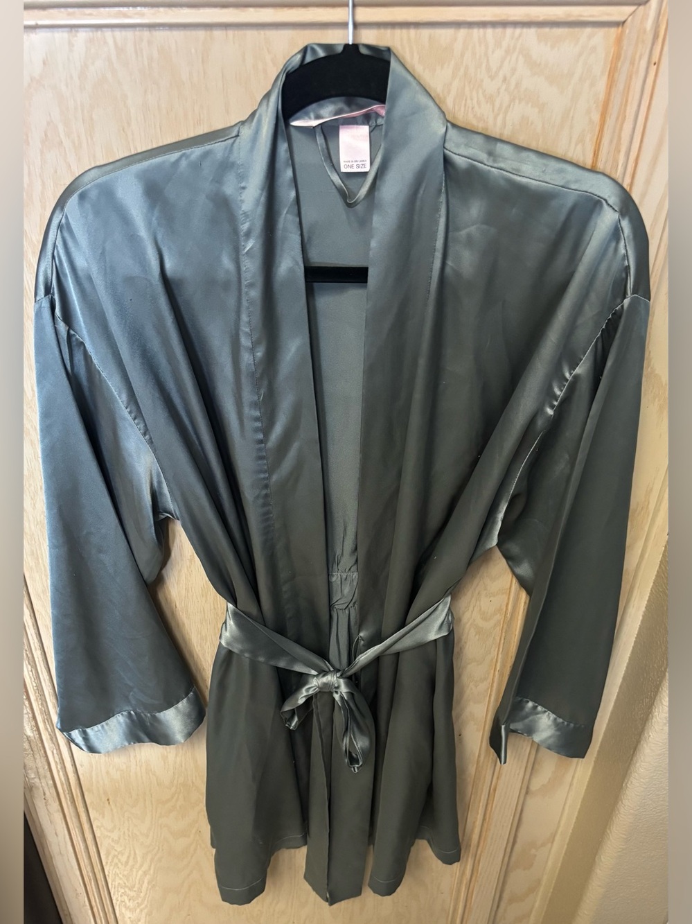 Victoria’s Secret Satin Robe One Size Wrap Kimono Belted Pockets Sleepwear READ